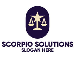 Legal Lawyer Scales Star logo design