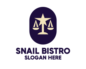 Legal Lawyer Scales Star logo design