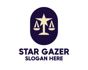 Legal Lawyer Scales Star logo design