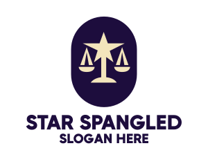 Legal Lawyer Scales Star logo design