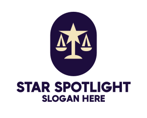 Legal Lawyer Scales Star logo design