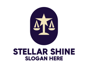 Legal Lawyer Scales Star logo design