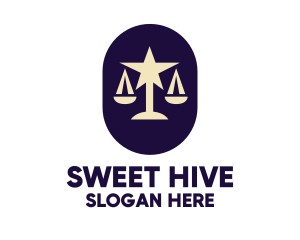 Legal Lawyer Scales Star logo design