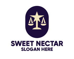 Legal Lawyer Scales Star logo design