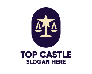 Legal Lawyer Scales Star logo design