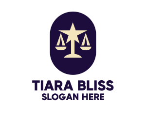 Legal Lawyer Scales Star logo design