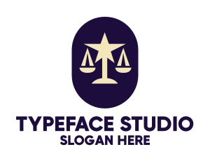 Legal Lawyer Scales Star logo design