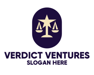 Judge - Legal Lawyer Scales Star logo design