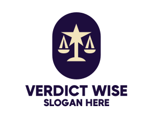 Judge - Legal Lawyer Scales Star logo design