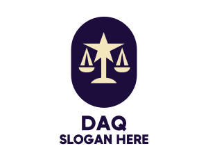 Legal Lawyer Scales Star logo design
