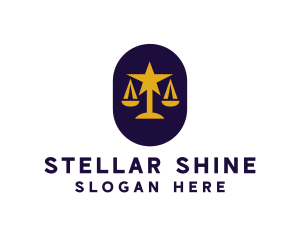 Legal Scales Star logo design