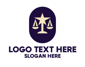 Hollywood - Legal Lawyer Scales Star logo design