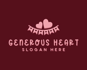 Heart Party Banner logo design