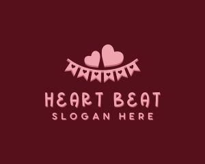 Heart Party Banner logo design