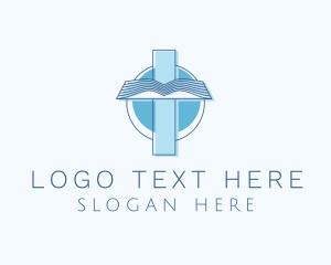Religious - Blue Cross Bible Faith logo design