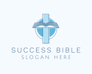 Bible - Blue Cross Bible Faith logo design