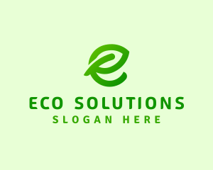 Leaf Environment Letter E logo design