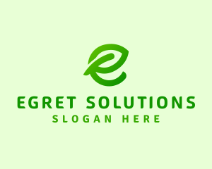 Leaf Environment Letter E logo design