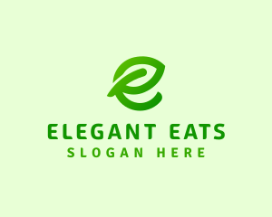 Leaf Environment Letter E logo design