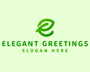 Leaf Environment Letter E logo design