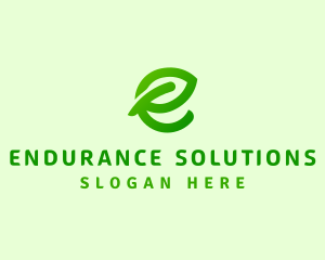 Leaf Environment Letter E logo design