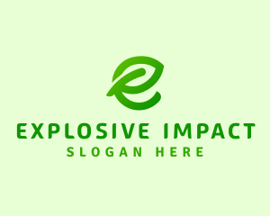 Leaf Environment Letter E logo design