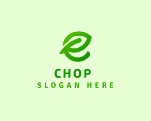 Vegan - Leaf Environment Letter E logo design