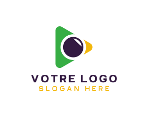 Vlogger - Media Lens Arrow logo design