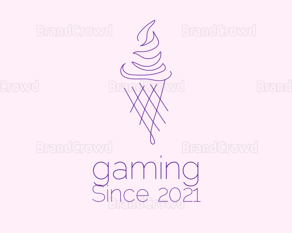 Purple Ice Cream Outline Logo