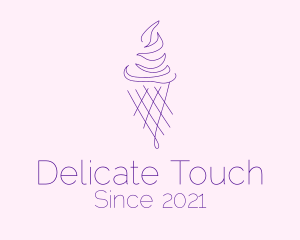 Dainty - Purple Ice Cream Outline logo design