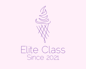 Outline - Purple Ice Cream Outline logo design