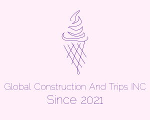 Purple Ice Cream Outline logo design