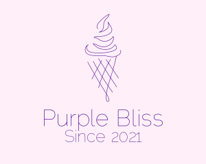 Purple - Purple Ice Cream Outline logo design