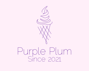 Purple - Purple Ice Cream Outline logo design