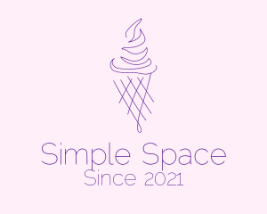 Minimalism - Purple Ice Cream Outline logo design