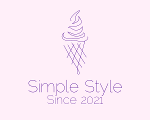 Minimal - Purple Ice Cream Outline logo design