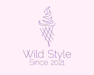 Purple Ice Cream Outline logo design