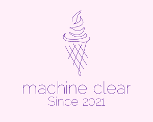 Ice Cream - Purple Ice Cream Outline logo design