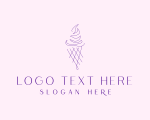 Purple Ice Cream Outline logo design