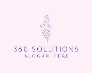 Purple Ice Cream Outline logo design