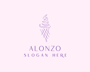 Purple Ice Cream Outline logo design