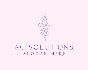 Purple Ice Cream Outline logo design