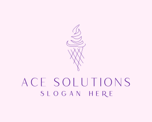 Purple Ice Cream Outline logo design