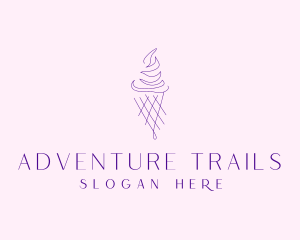 Purple Ice Cream Outline logo design