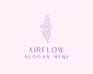 Purple Ice Cream Outline logo design