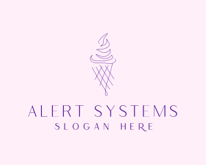 Purple Ice Cream Outline logo design