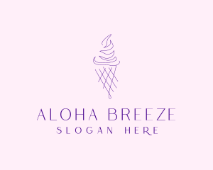 Purple Ice Cream Outline logo design