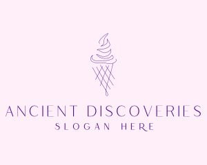 Purple Ice Cream Outline logo design