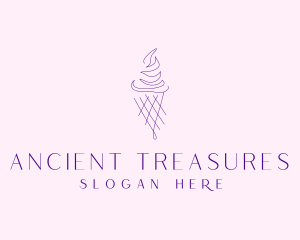 Purple Ice Cream Outline logo design