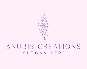 Purple Ice Cream Outline logo design